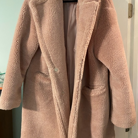 primark pink teddy coat